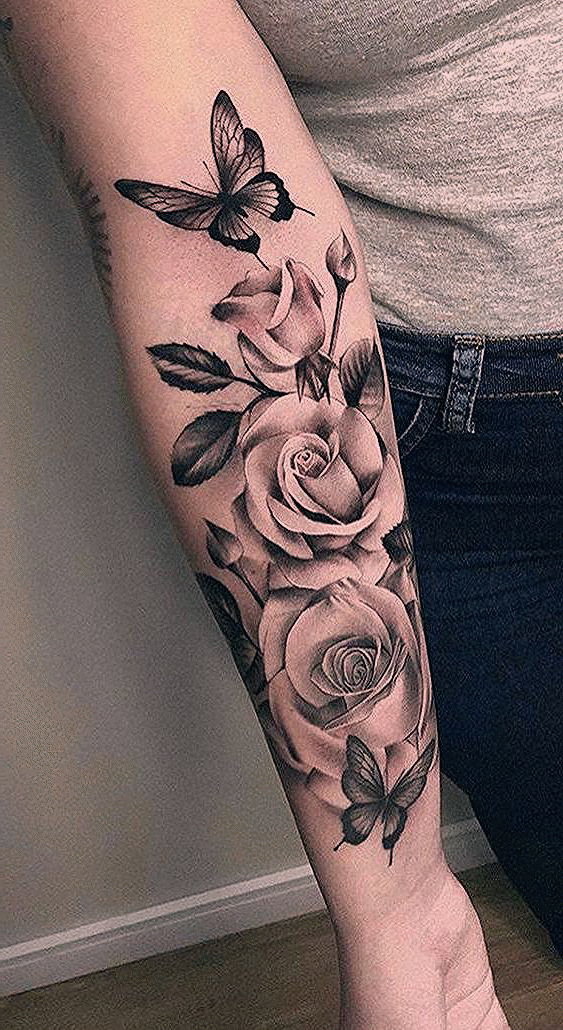 tatouage poignet femme manchette rose