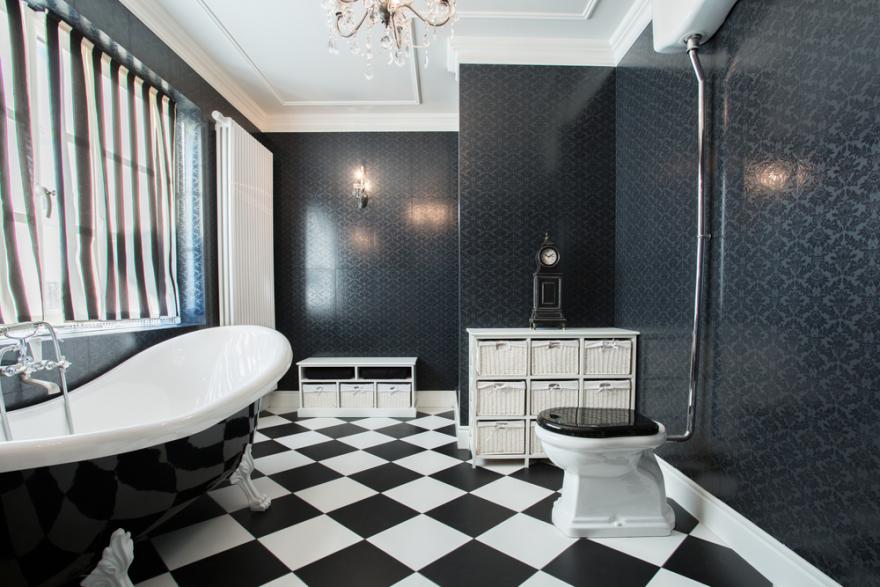 Salle de bain noir et blanc
