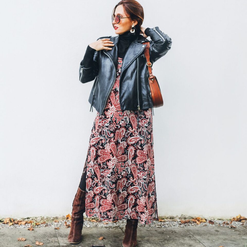 veste porter avec une robe longue